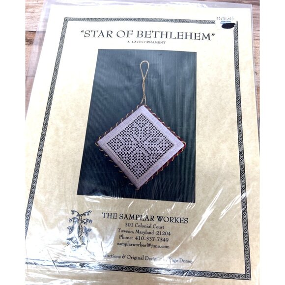 Star Of Bethlehem Lace Ornament Pattern Only By The Sampler Works - Picture 2 of 2